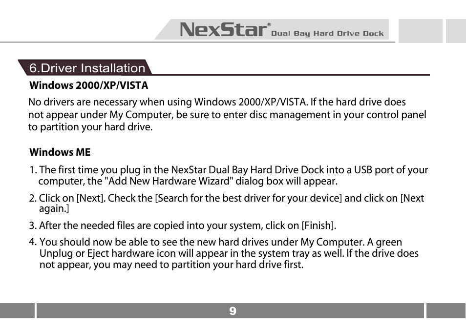 Vantec NexStar Dual Bay Hard Drive Dock NST-D200SU User Manual | Page 11 / 13