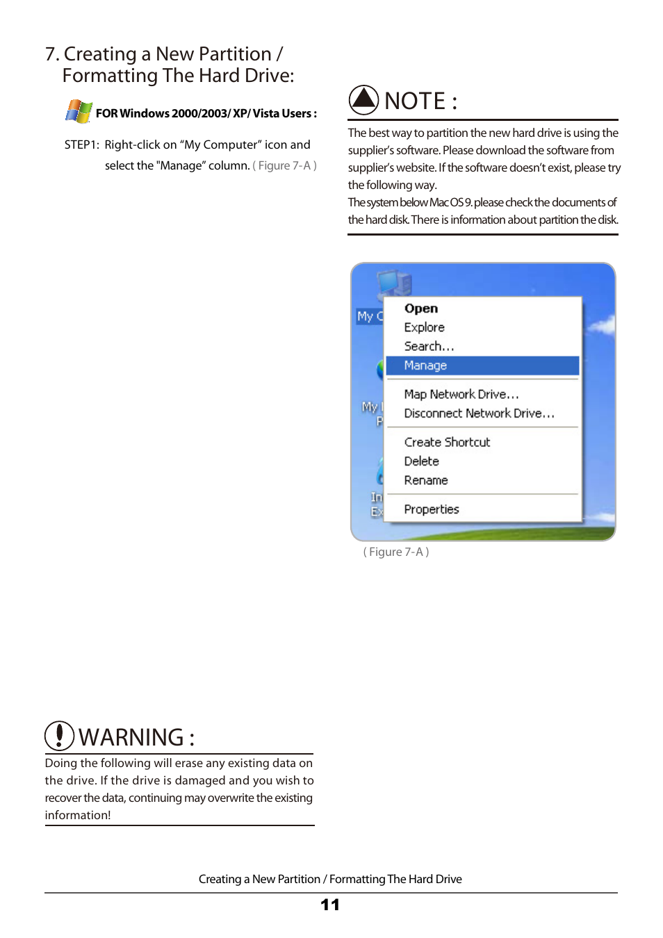 Warning | Vantec Dual Bay External HDD Enclosure NexStar MX User Manual | Page 13 / 26