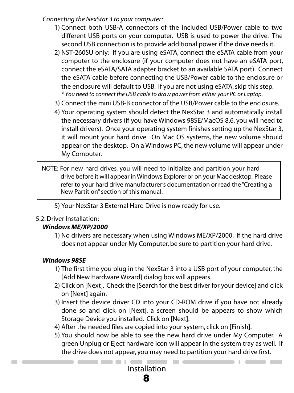 Installation | Vantec NexStart.3 NST-260U2-RD User Manual | Page 10 / 18