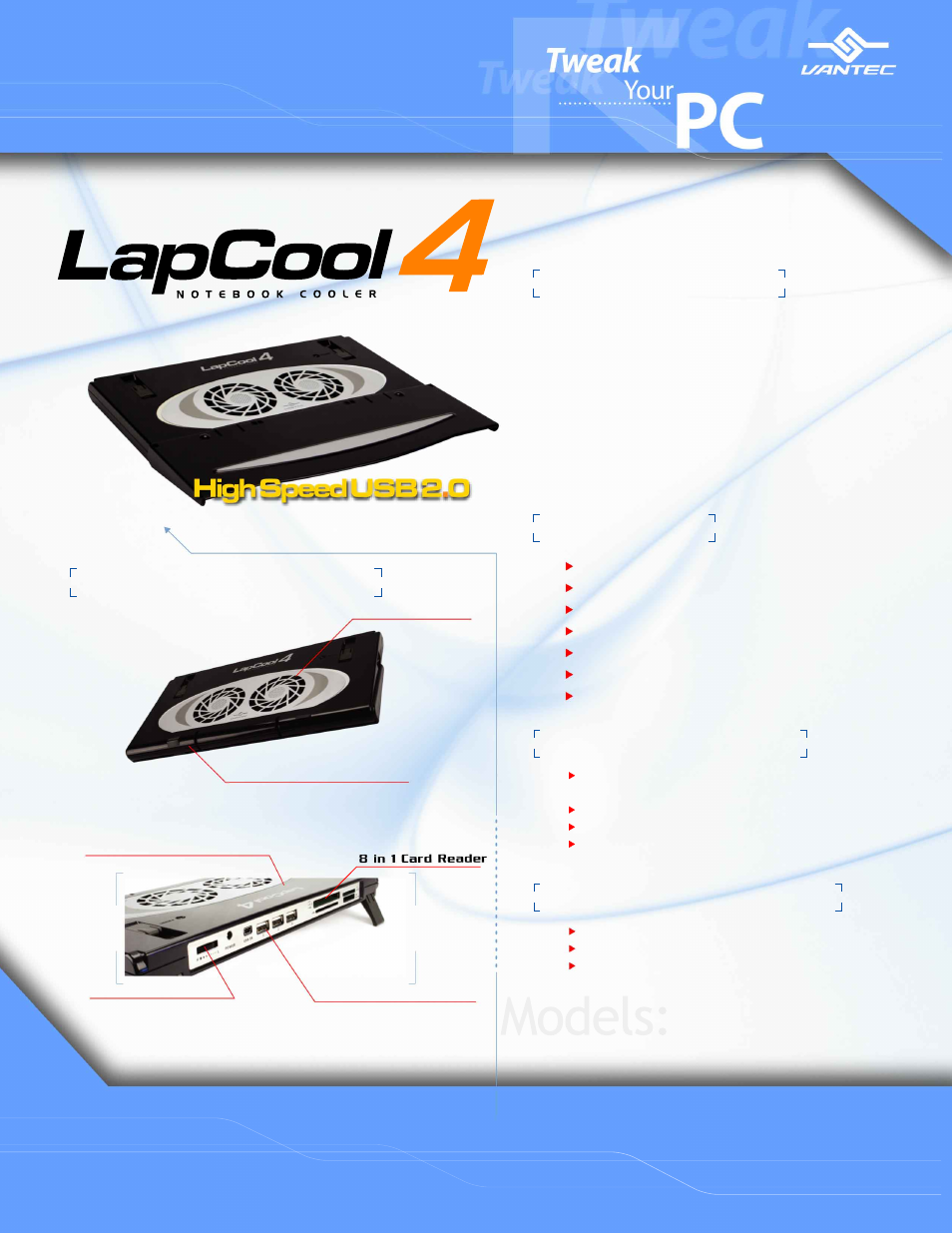 Vantec LapCool 4 LPC-420 User Manual | 1 page