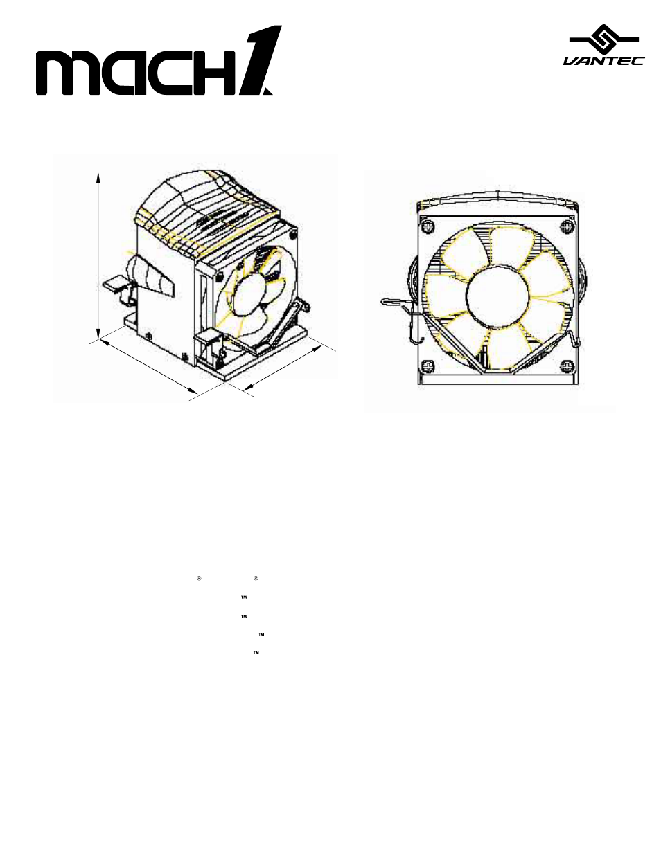 Vantec Heatpipe CPU Cooler MP4-7017-FC User Manual | 1 page