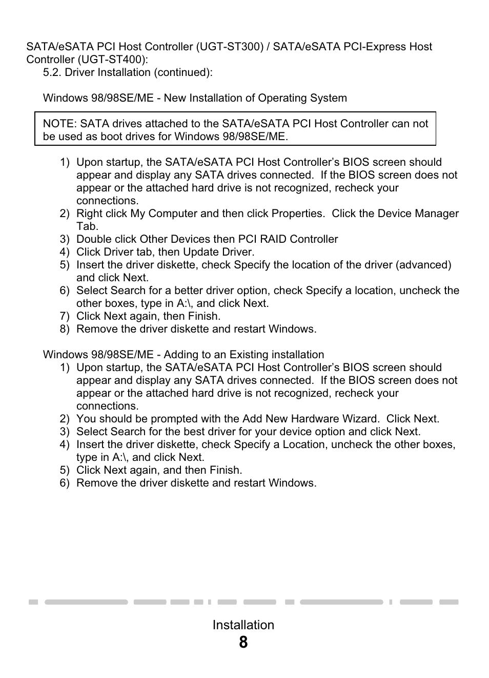Vantec eSATA PCI & PCI-E Card & CardBus User Manual | Page 10 / 15