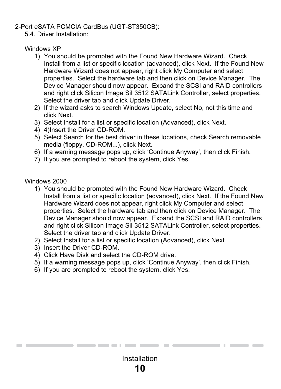 Vantec eSATA PCI & PCI-E Card & CardBus User Manual | Page 12 / 15
