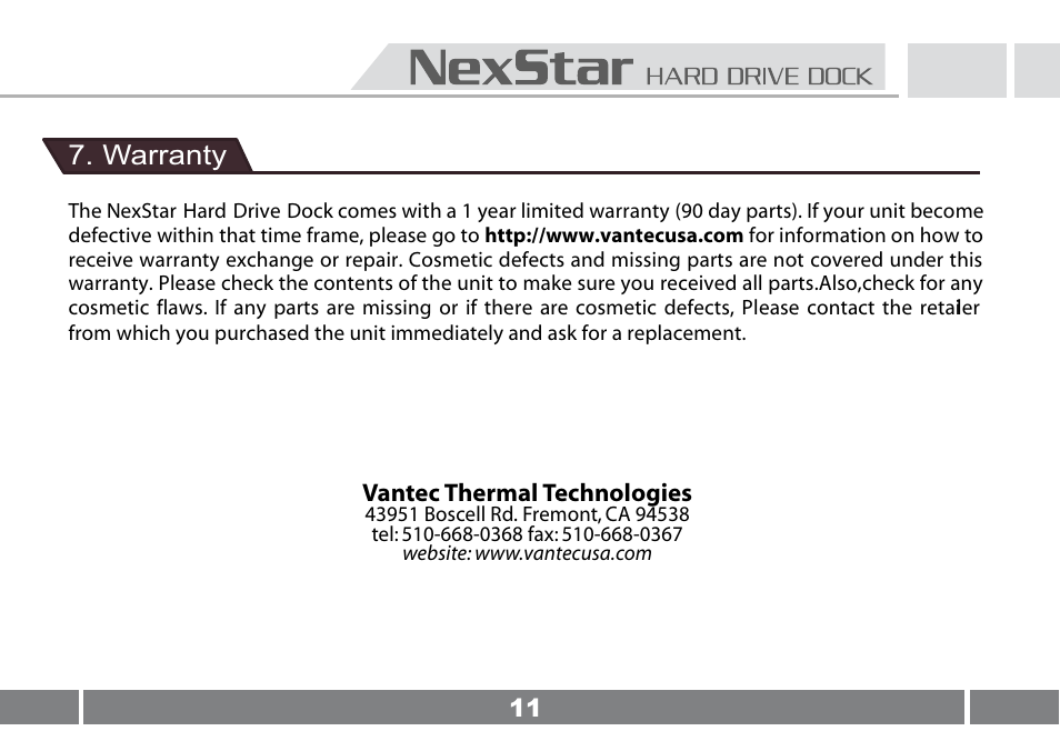 Vantec NEXSTAR NST-D100UFS User Manual | Page 12 / 12