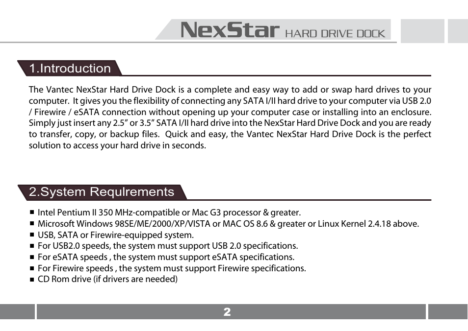 Vantec NEXSTAR NST-D100UFS User Manual | Page 3 / 12