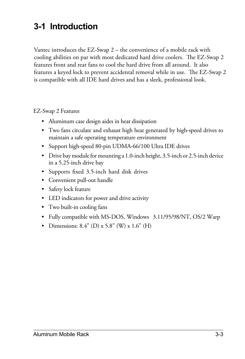 1 introduction | Vantec EZ-SWAP 2 MRK-300FD-BK User Manual | Page 3 / 11