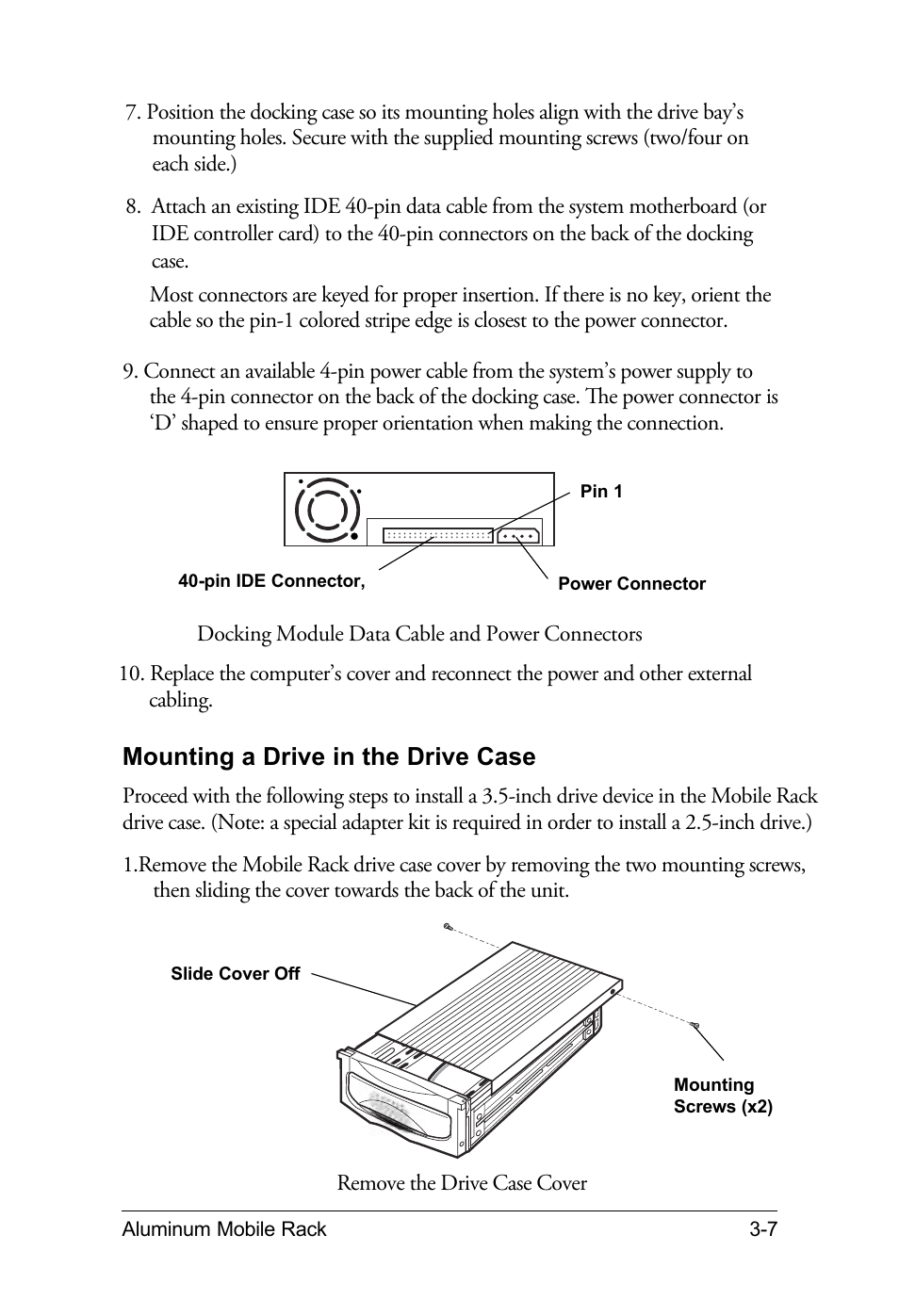 Mounting a drive in the drive case | Vantec EZ-SWAP 2 MRK-300FD-BK User Manual | Page 7 / 11