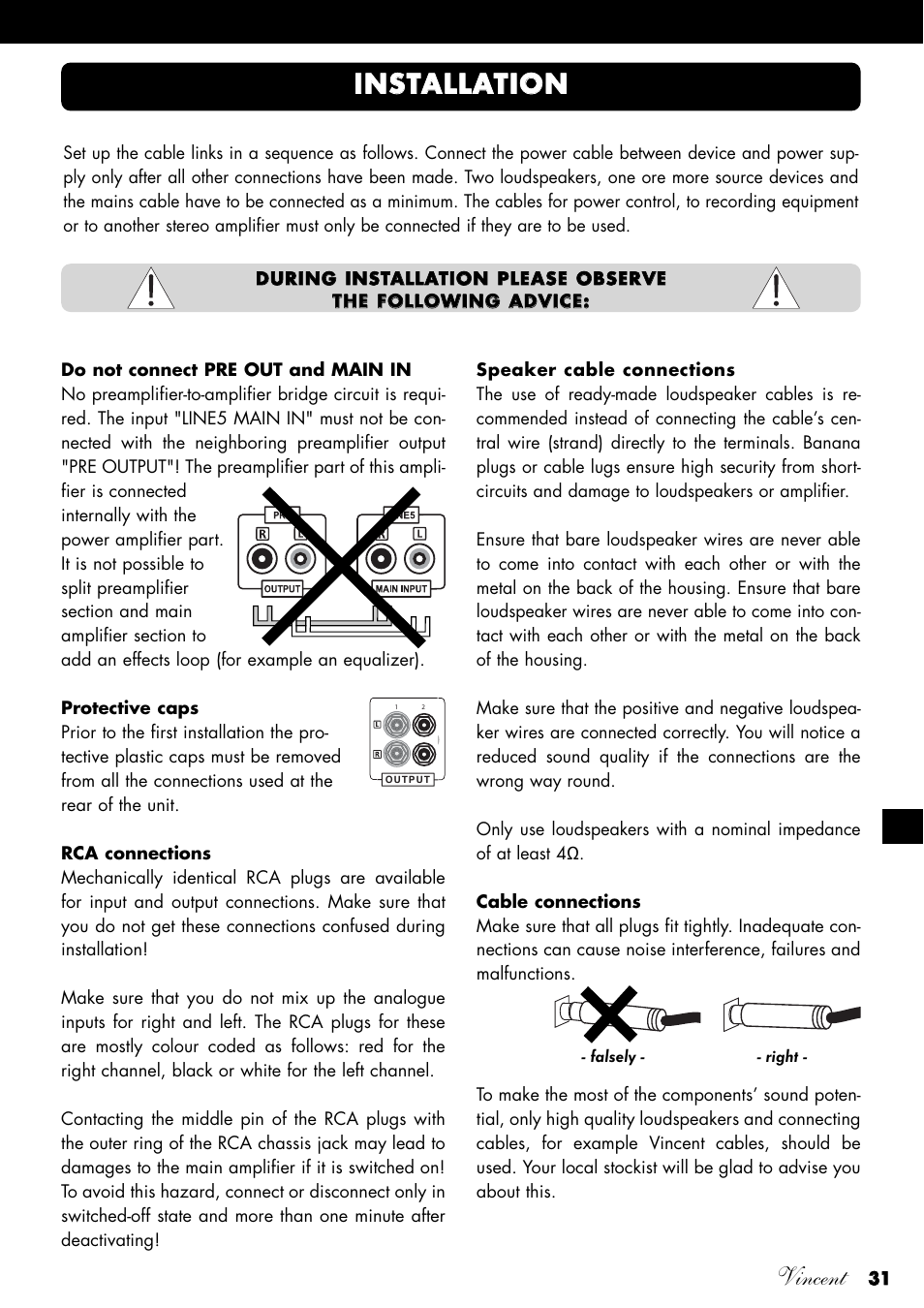 Vincent | Vincent Audio SV-234 User Manual | Page 31 / 64