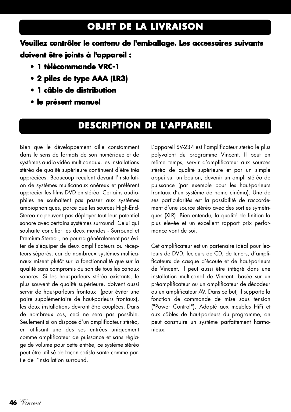 Vincent Audio SV-234 User Manual | Page 46 / 64