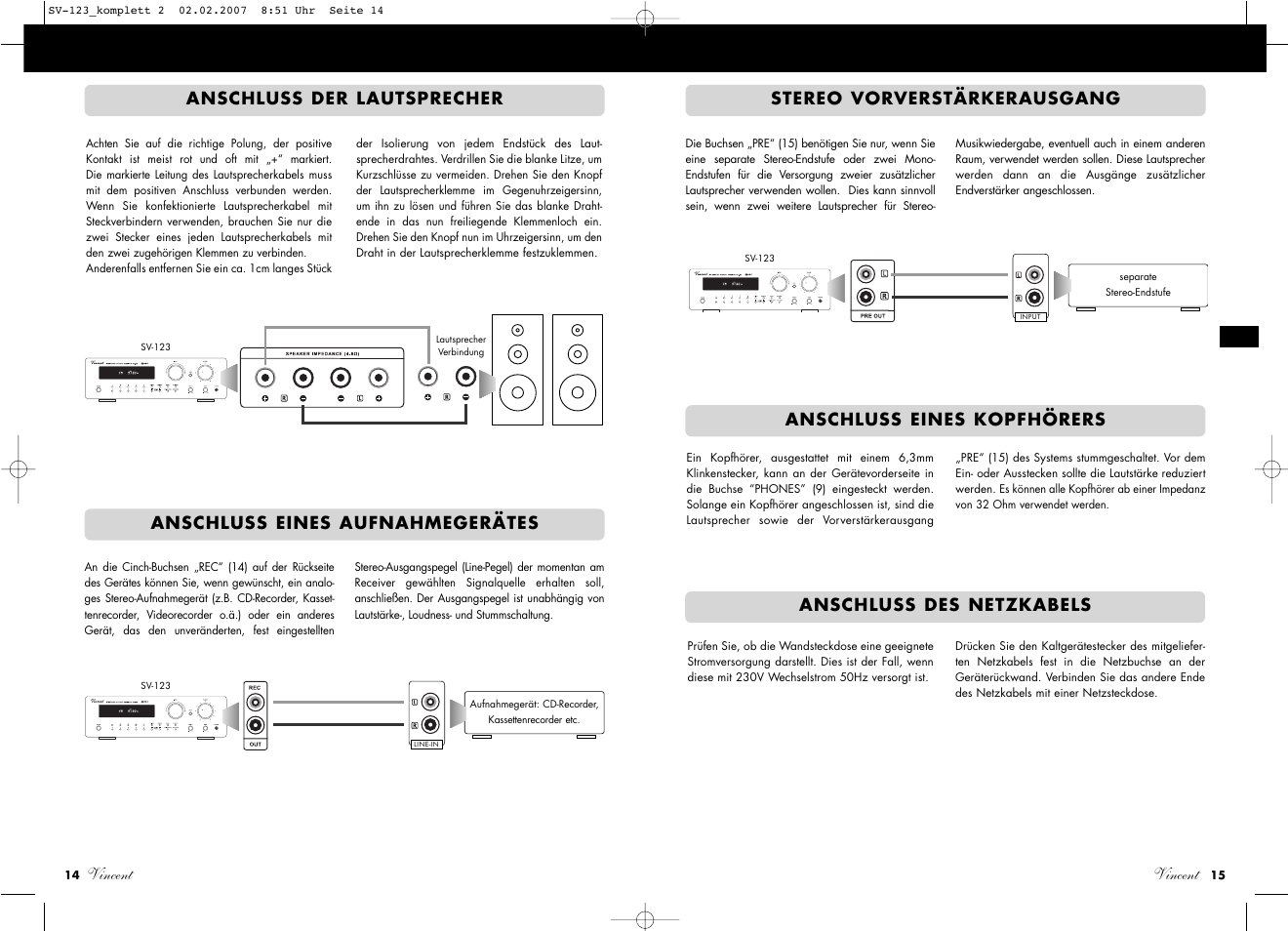 Vincent | Vincent Audio SV-123 User Manual | Page 8 / 31