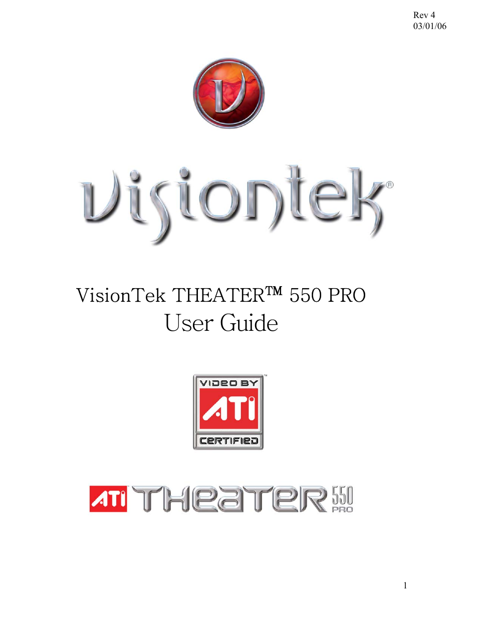 VisionTek Theater 550 PRO User Manual | 31 pages