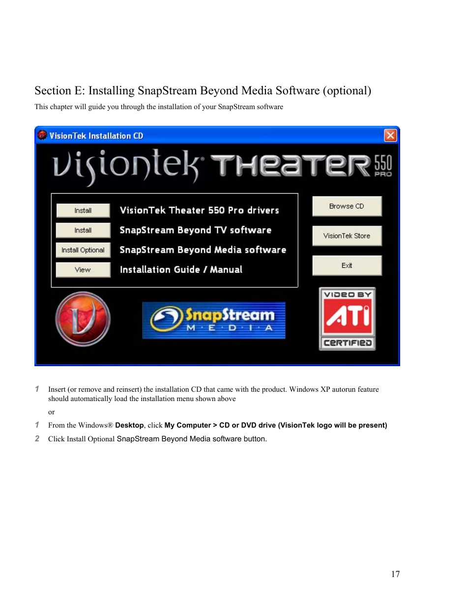 VisionTek Theater 550 PRO User Manual | Page 17 / 31