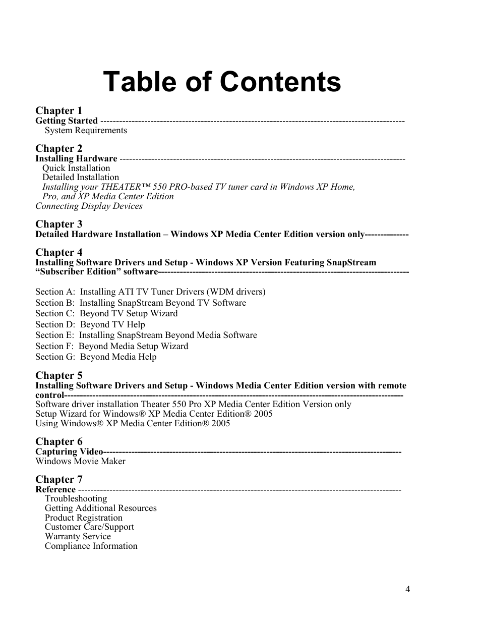 VisionTek Theater 550 PRO User Manual | Page 4 / 31