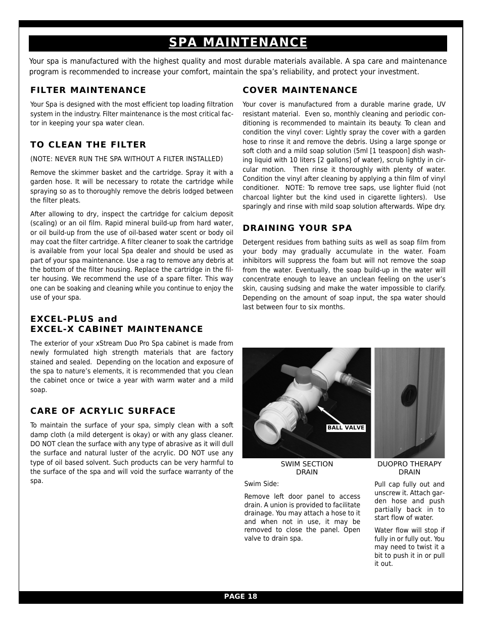 Spa maintenance | Vita Spa xStreamPro User Manual | Page 24 / 30