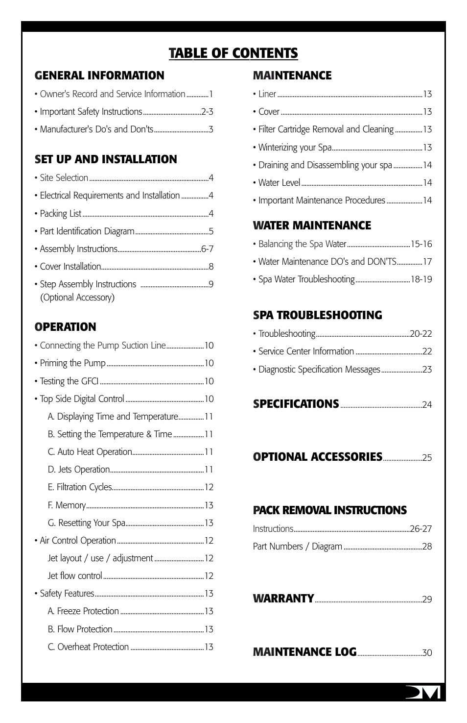 Vita Spa Portable Spa User Manual | Page 2 / 33