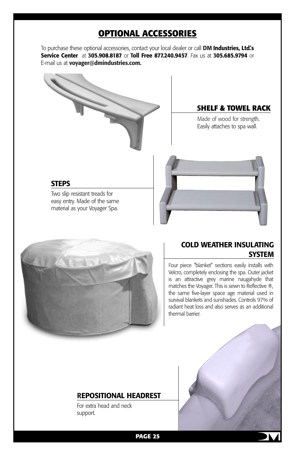 Optional accessories, Shelf & towel rack | Vita Spa Portable Spa User Manual | Page 27 / 33