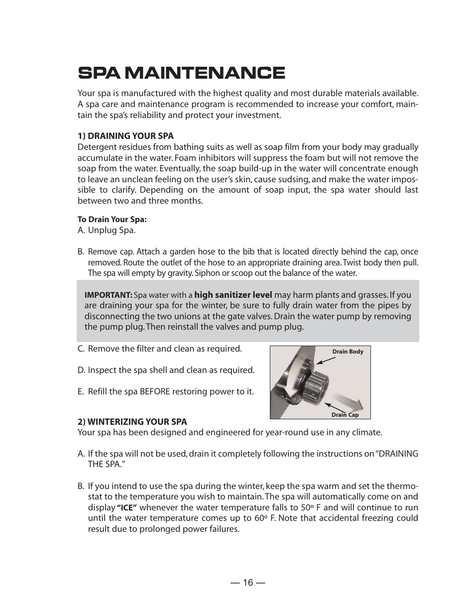 Spa maintenance | Vita Spa Deluxe U -1 3 0 User Manual | Page 18 / 25