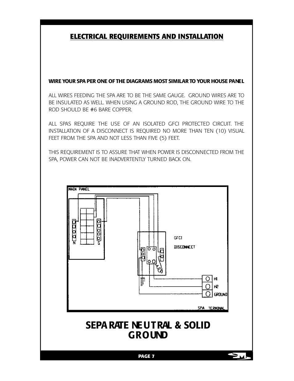 El e ct rical re quiremen ts and insta l lat ion | Vita Spa L100 User Manual | Page 11 / 48