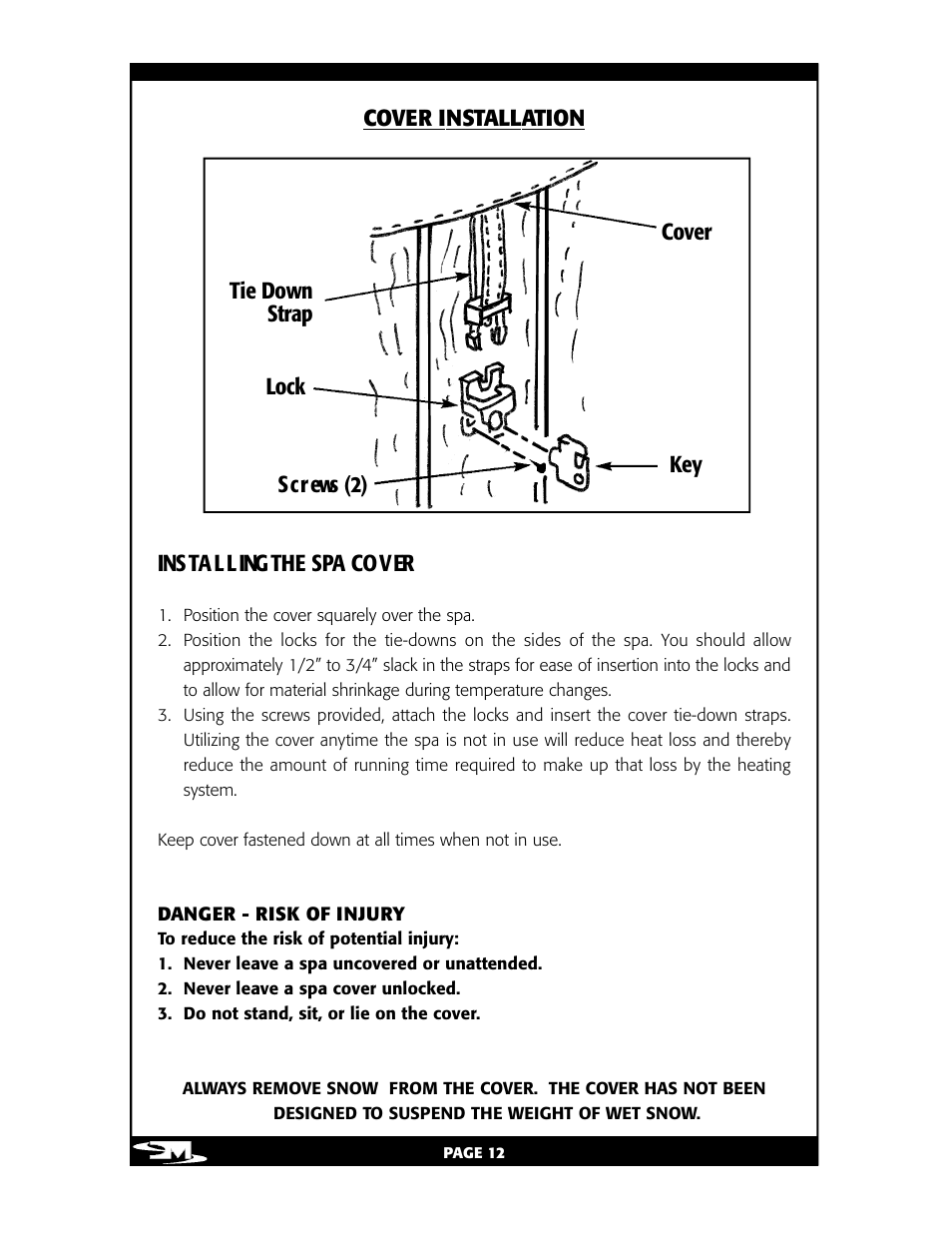 Ins ta l l ing the spa co v er | Vita Spa L100 User Manual | Page 16 / 48