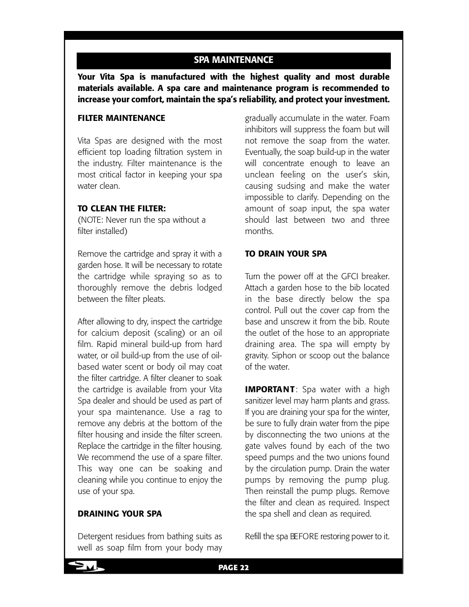 Vita Spa L100 User Manual | Page 26 / 48