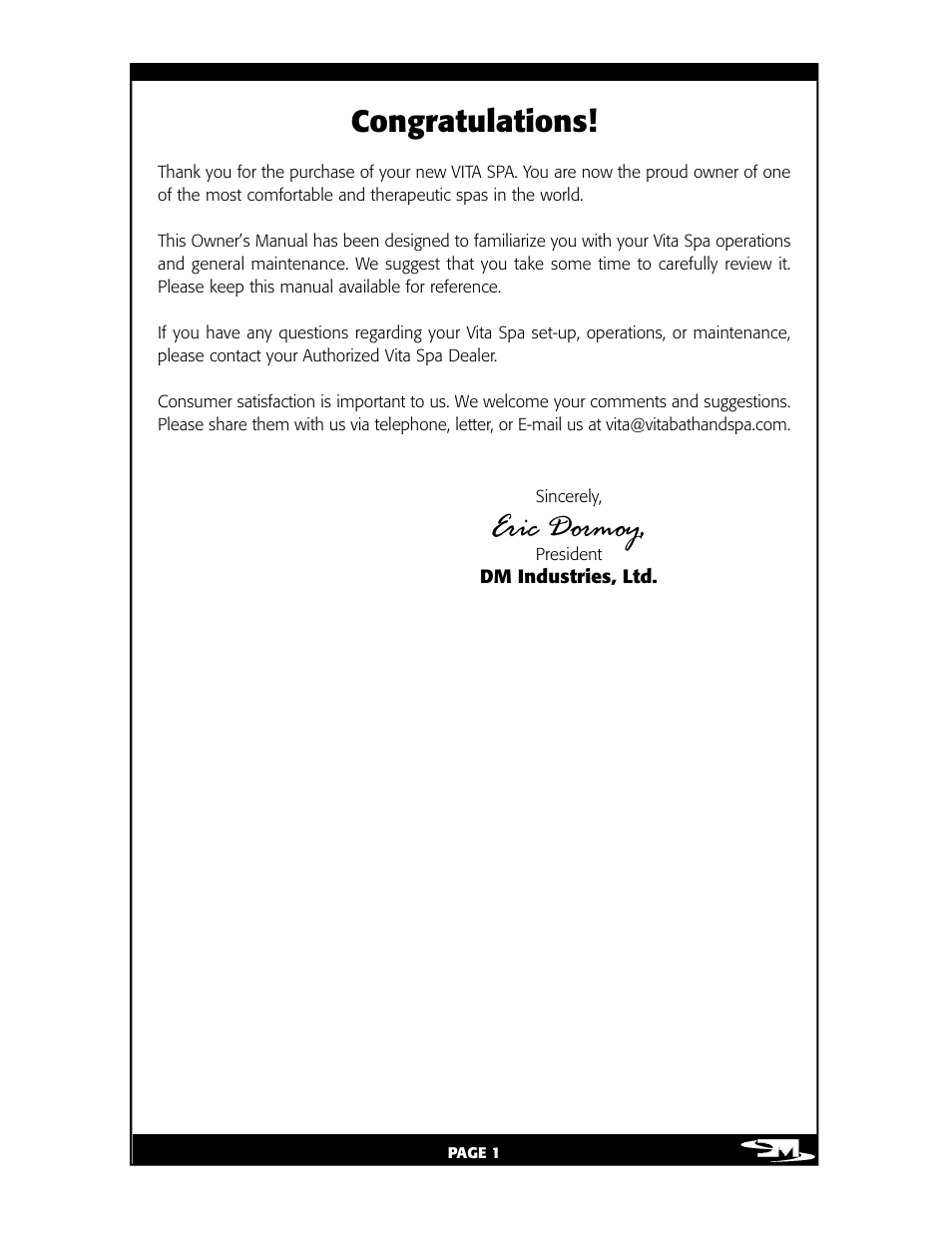 Eric dormoy | Vita Spa L100 User Manual | Page 5 / 48