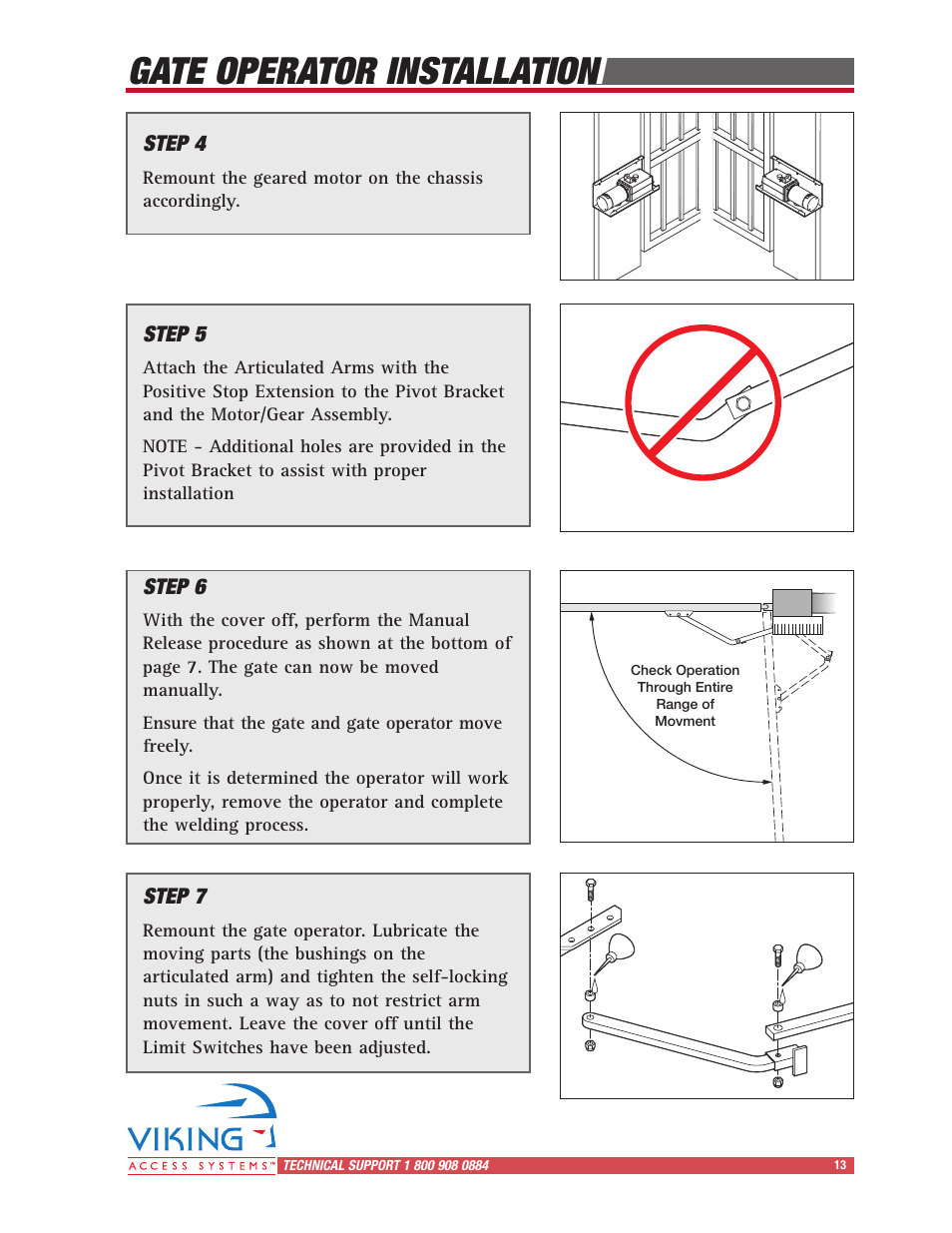 Gate operator installation | Viking Access Systems Vehicular Gate Opener X-9 User Manual | Page 15 / 36
