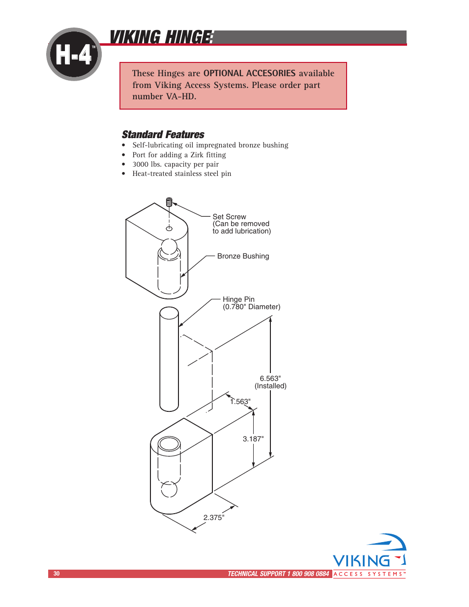 Viking hinge | Viking Access Systems Vehicular Gate Opener X-9 User Manual | Page 32 / 36