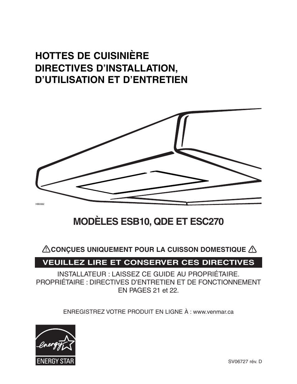 Venmar ESC270 User Manual | Page 13 / 36