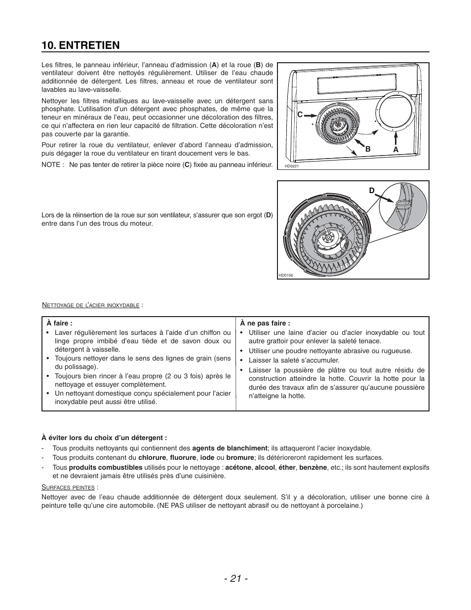 Entretien | Venmar ESC270 User Manual | Page 21 / 36