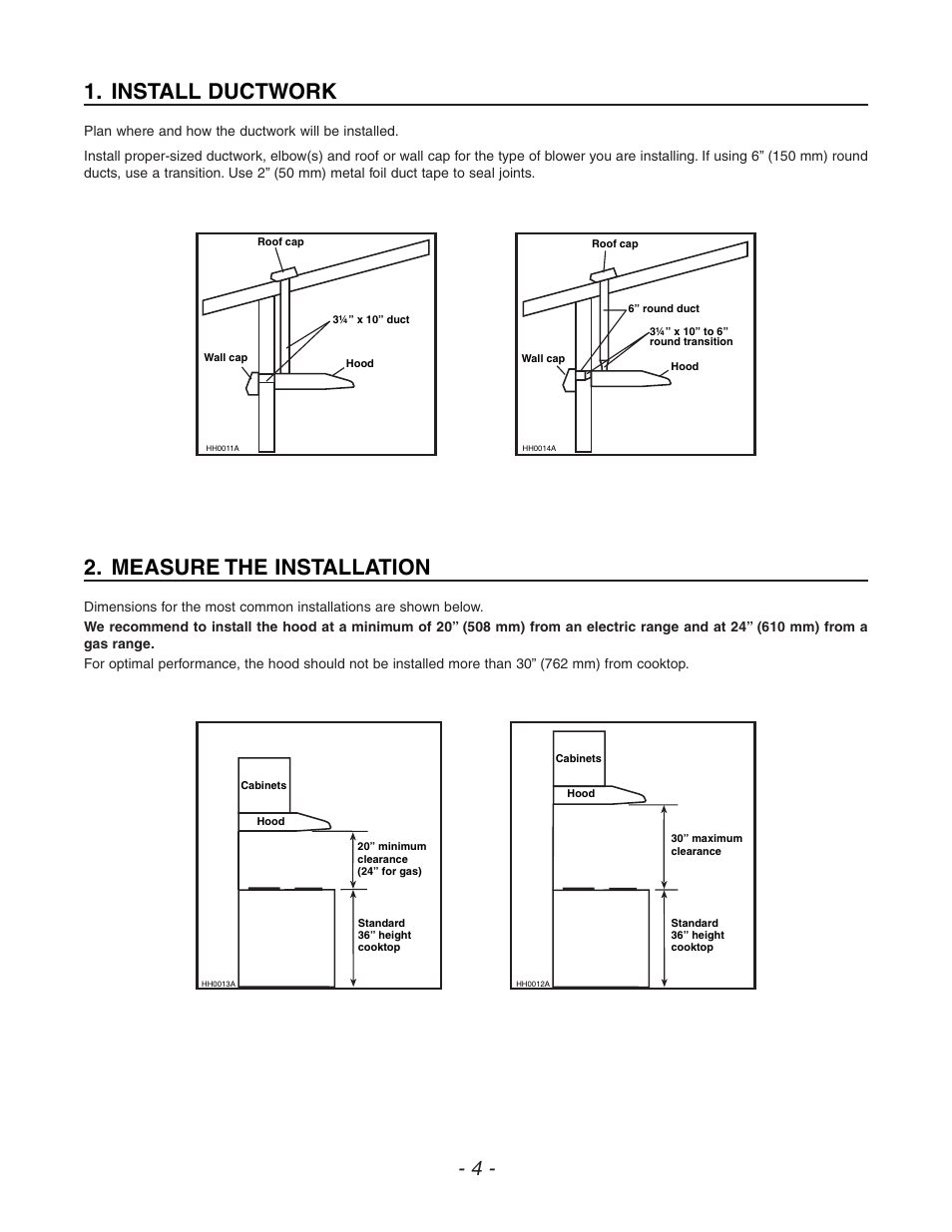 Install ductwork, Measure the installation | Venmar ESC270 User Manual | Page 4 / 36