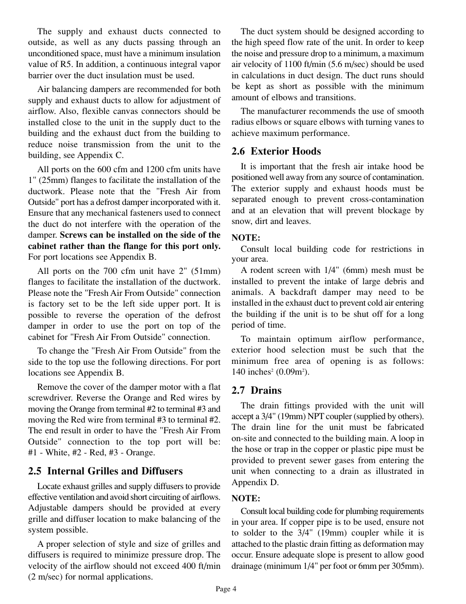 Venmar 700 cfm User Manual | Page 4 / 24