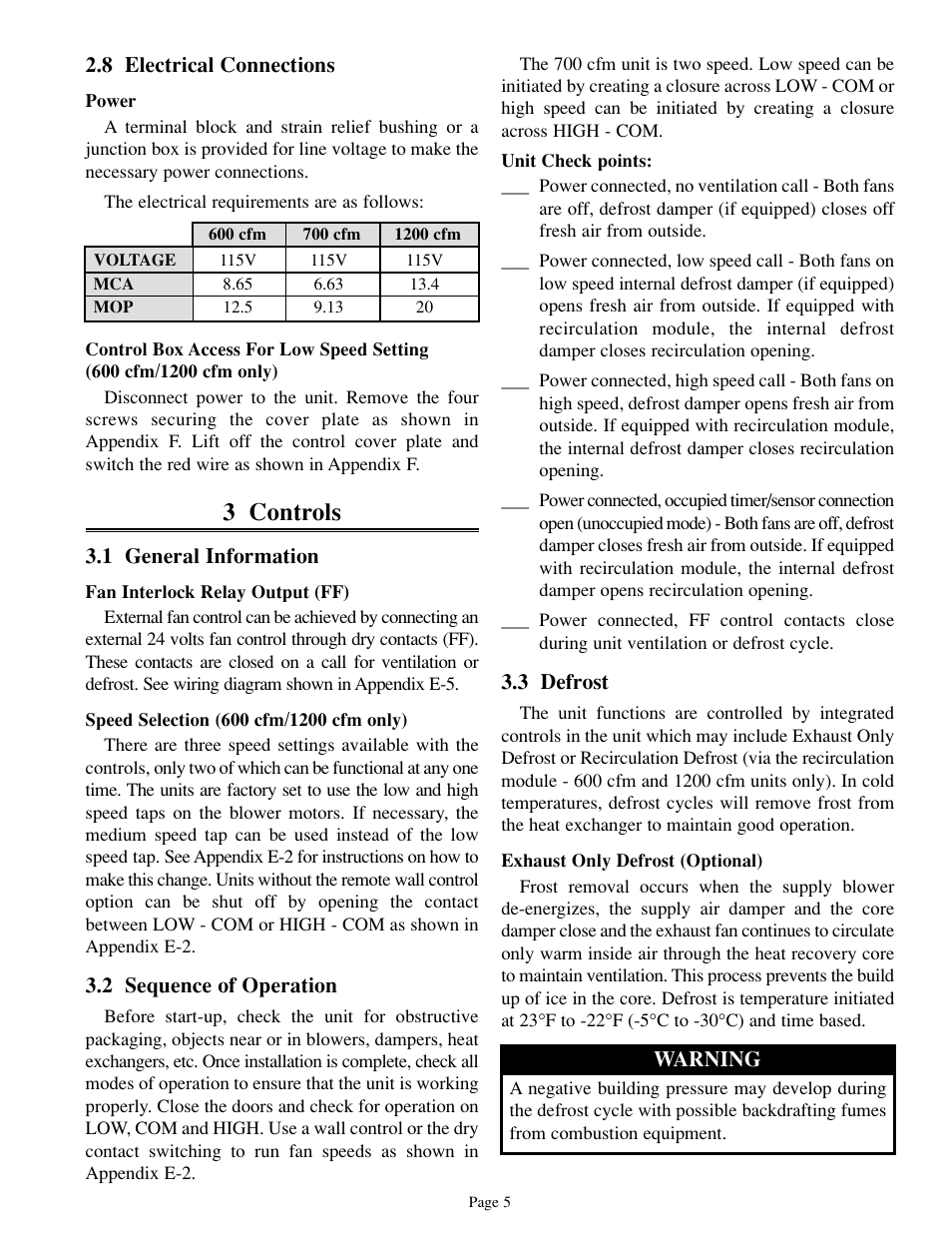 3 controls | Venmar 700 cfm User Manual | Page 5 / 24