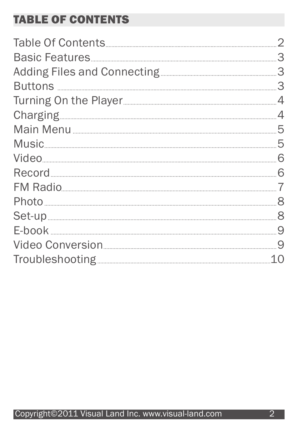 Visual Land 507K User Manual | Page 2 / 13