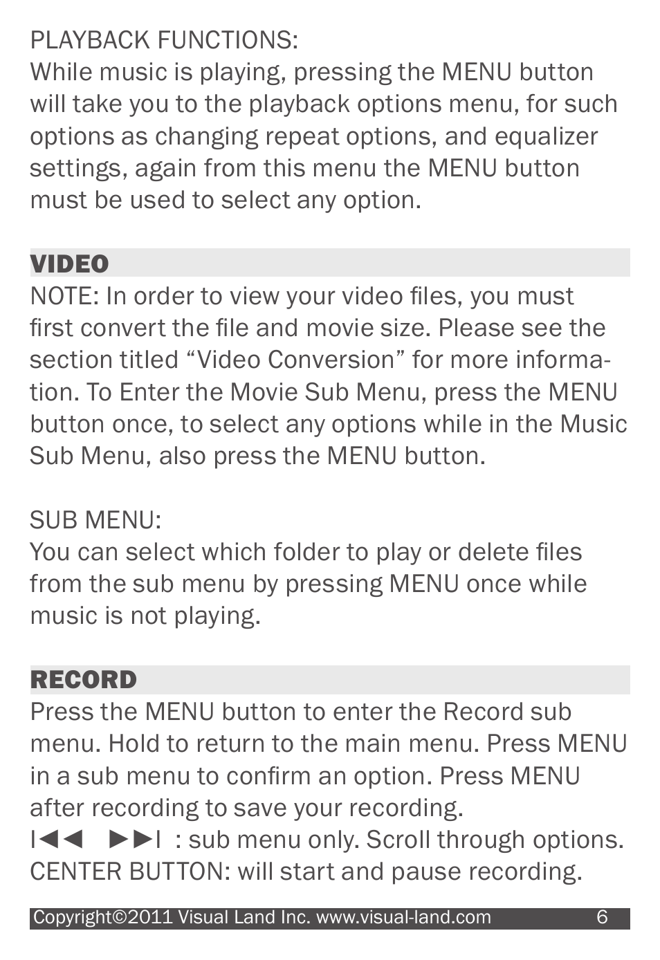 Visual Land 507K User Manual | Page 6 / 13