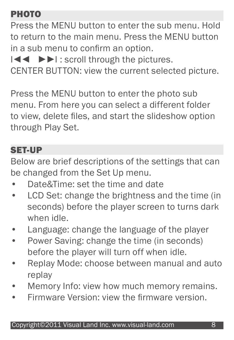 Visual Land 507K User Manual | Page 8 / 13