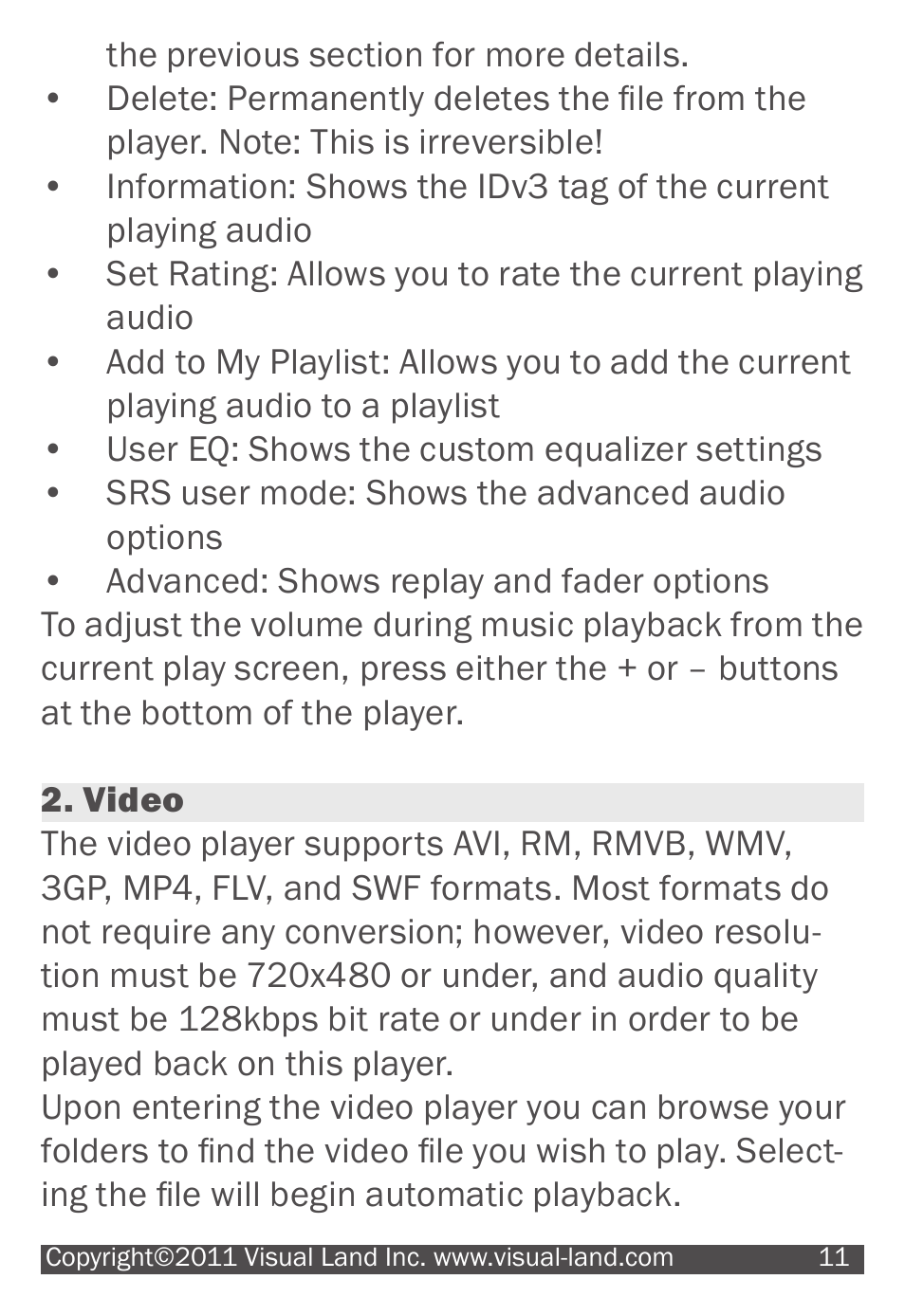 Visual Land V-TOUCH PRO 905L User Manual | Page 11 / 27