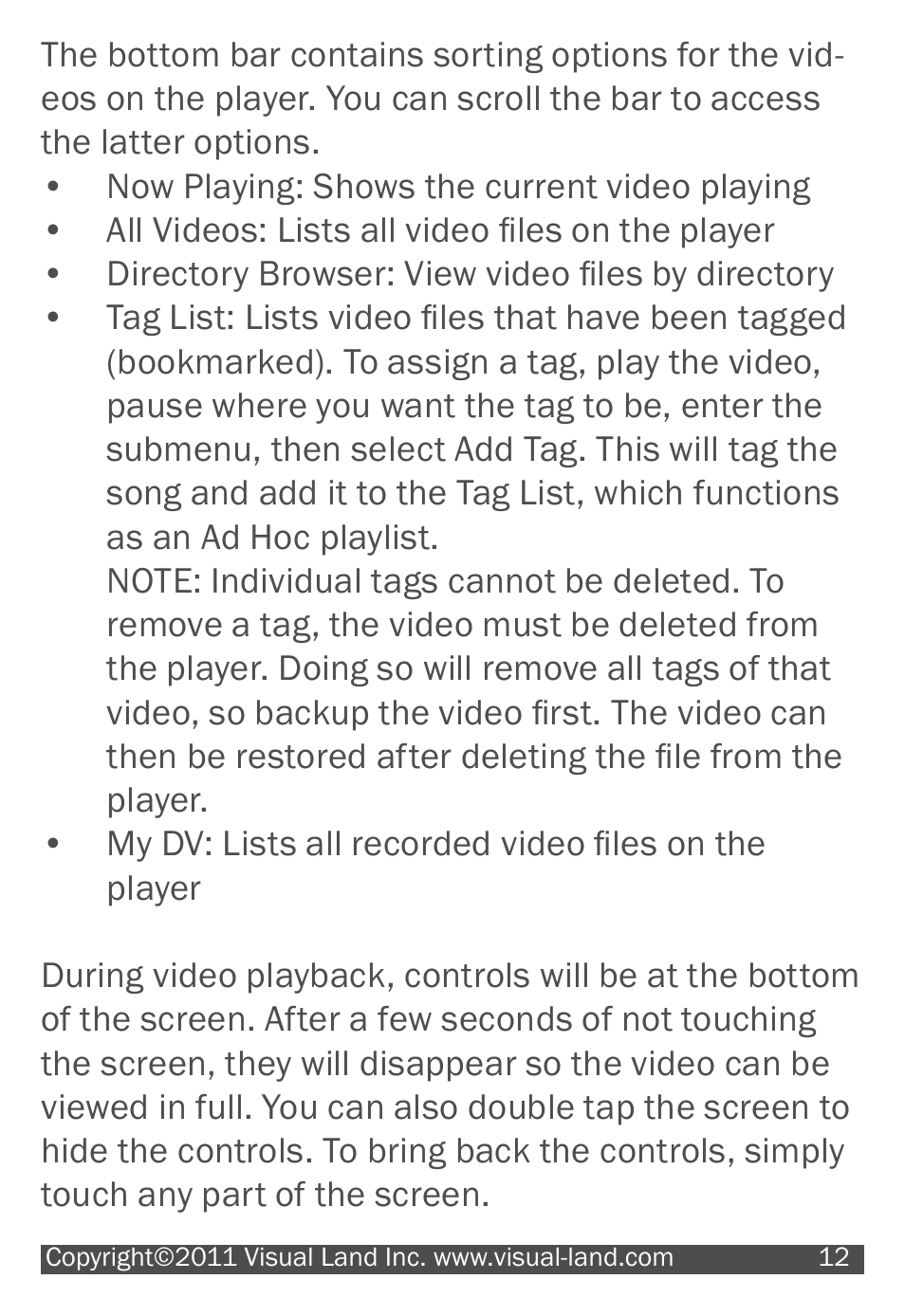 Visual Land V-TOUCH PRO 905L User Manual | Page 12 / 27