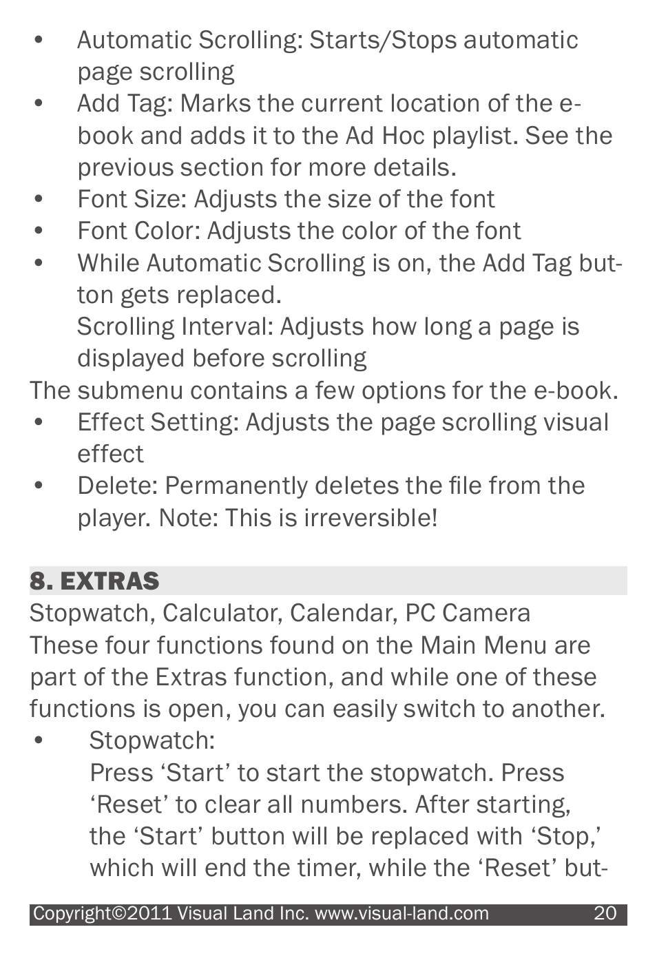 Visual Land V-TOUCH PRO 905L User Manual | Page 20 / 27