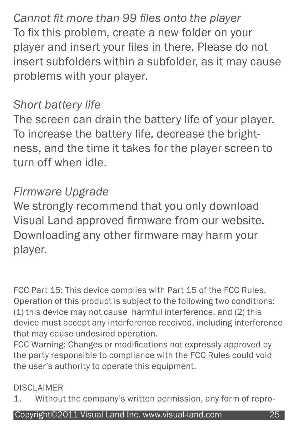 Visual Land V-TOUCH PRO 905L User Manual | Page 25 / 27