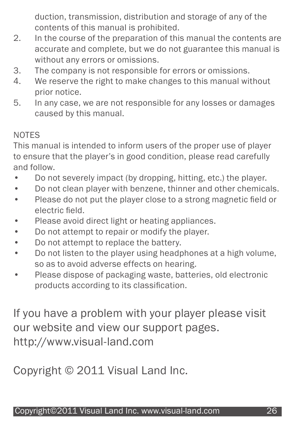 Visual Land V-TOUCH PRO 905L User Manual | Page 26 / 27