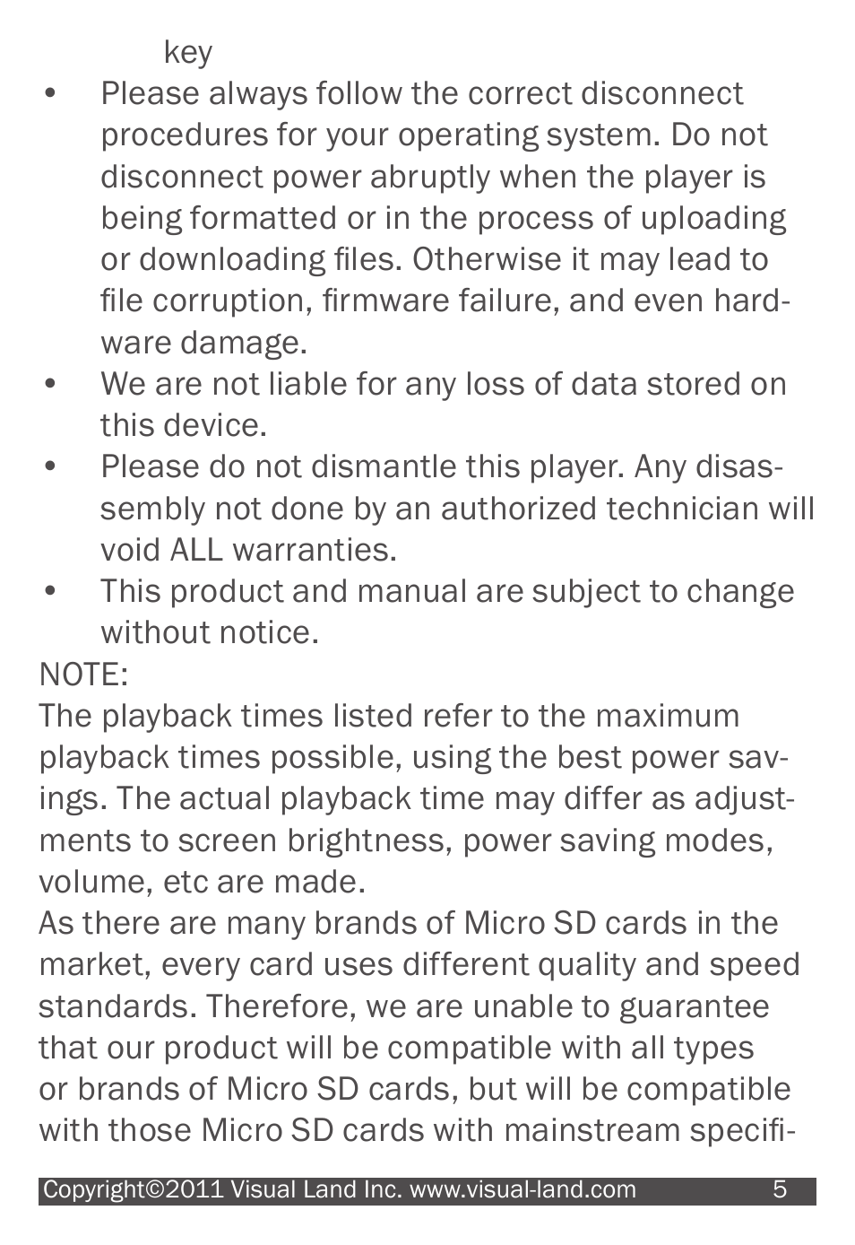 Visual Land V-TOUCH PRO 905L User Manual | Page 5 / 27
