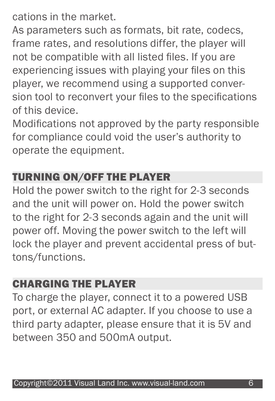 Visual Land V-TOUCH PRO 905L User Manual | Page 6 / 27