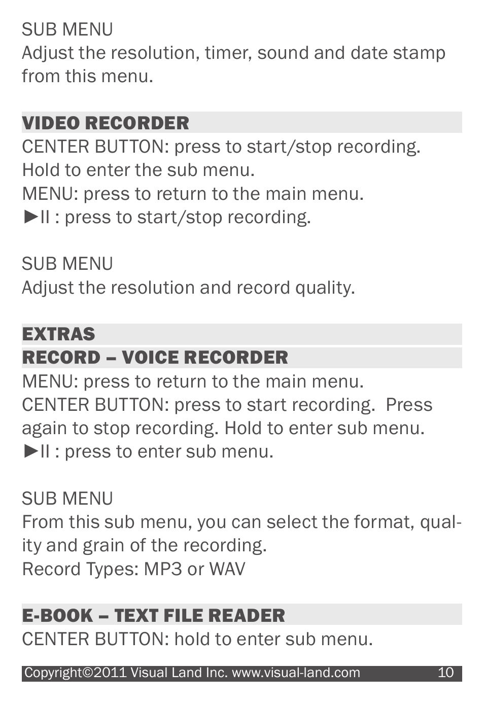 Visual Land 607 User Manual | Page 10 / 16