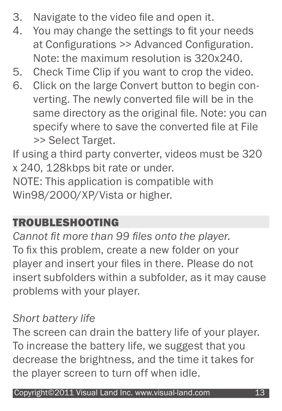 Visual Land 607 User Manual | Page 13 / 16