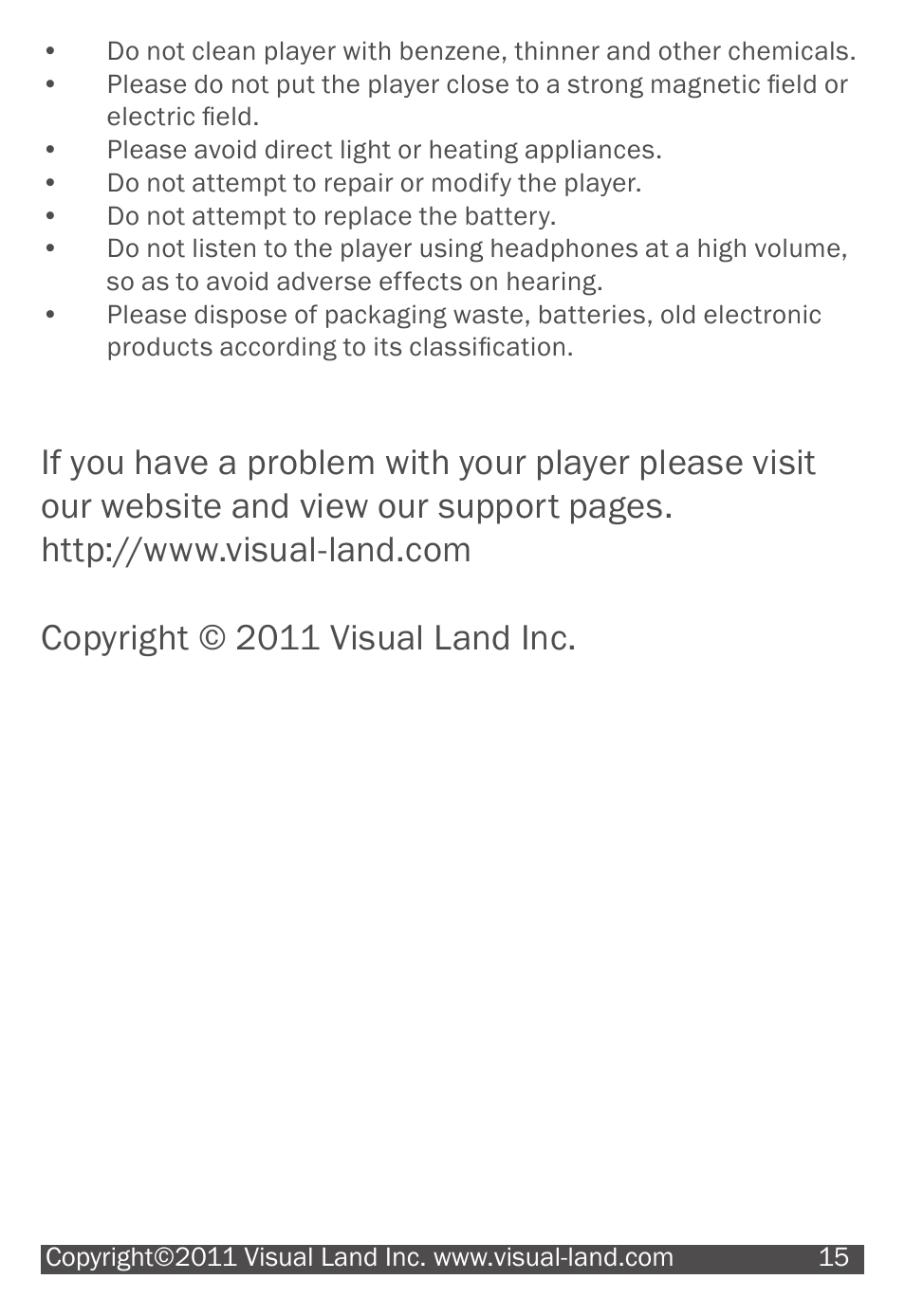 Visual Land 607 User Manual | Page 15 / 16
