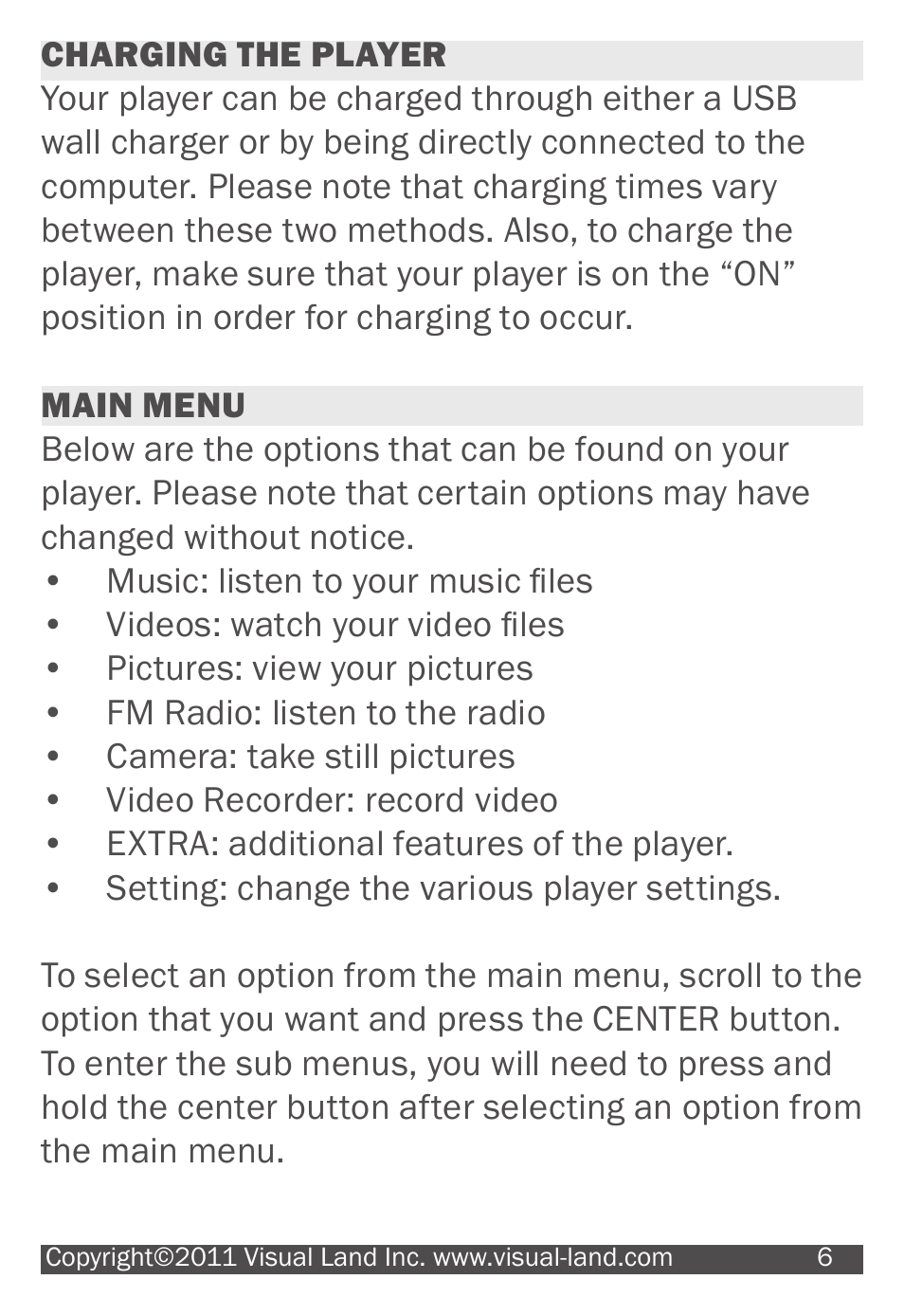 Visual Land 607 User Manual | Page 6 / 16