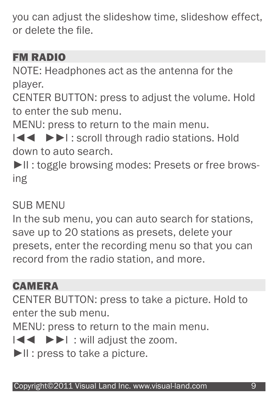 Visual Land 607 User Manual | Page 9 / 16
