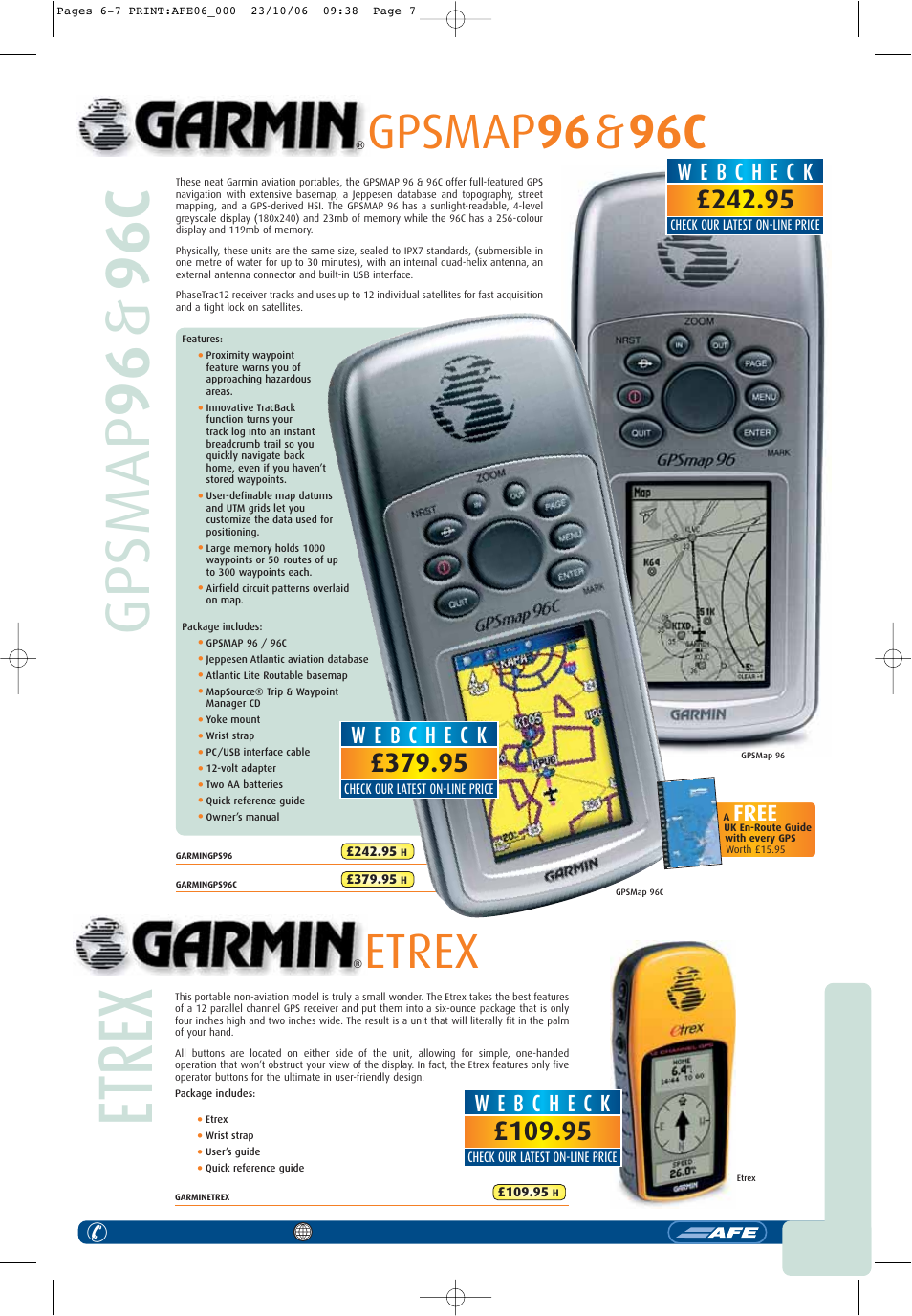 Gpsmap 96 & 96c etrex, Etrex, Gpsmap 96 & 96c | Free | Visual Land GPSMAP 296 User Manual | Page 4 / 6