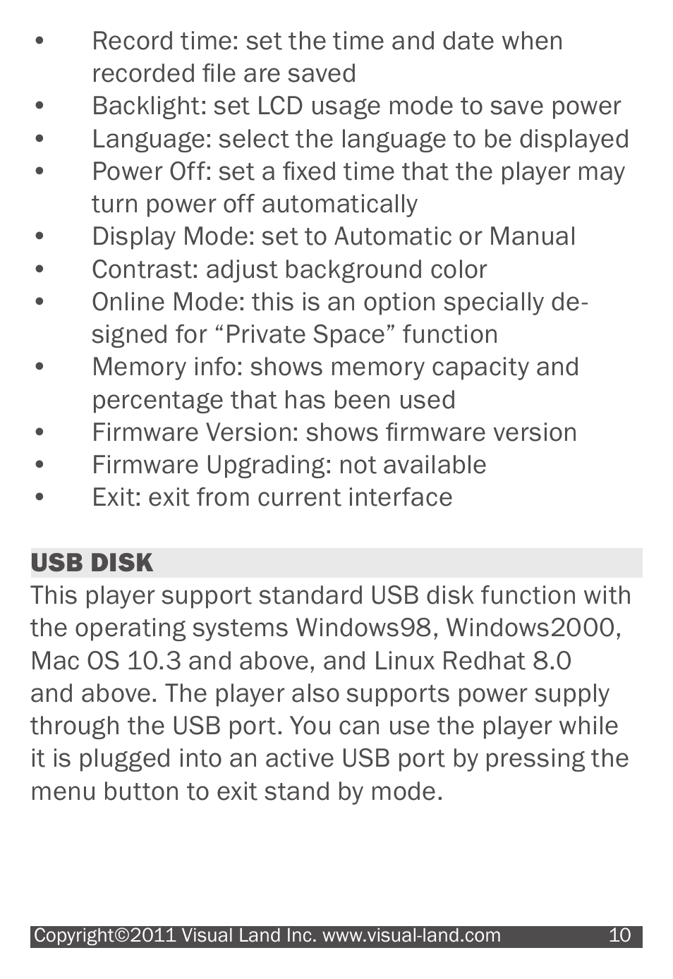 Visual Land V-CLIP PRO 903 User Manual | Page 10 / 13