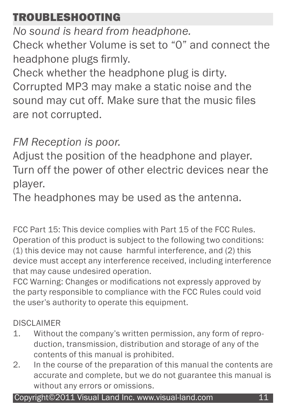 Visual Land V-CLIP PRO 903 User Manual | Page 11 / 13